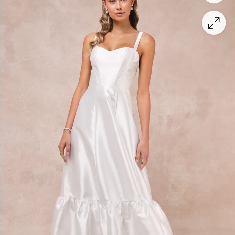 Lulu's White Satin Wedding Dress